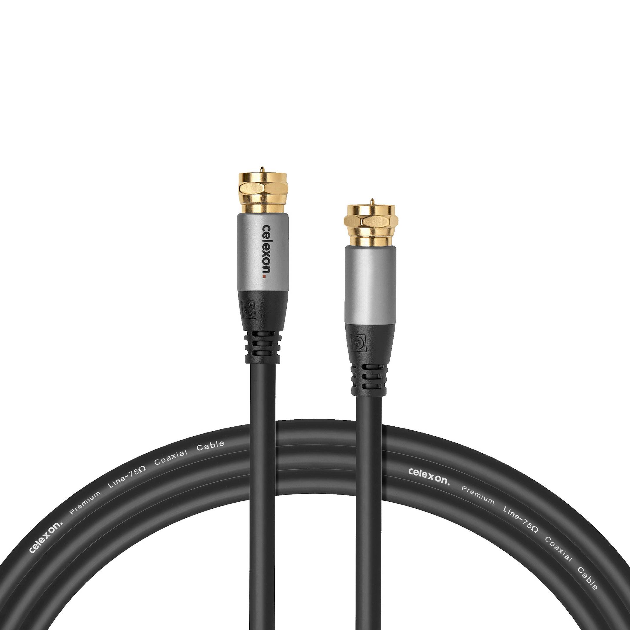 celexon F-Stecker Sat Antennenkabel 1,0m - Professional Line