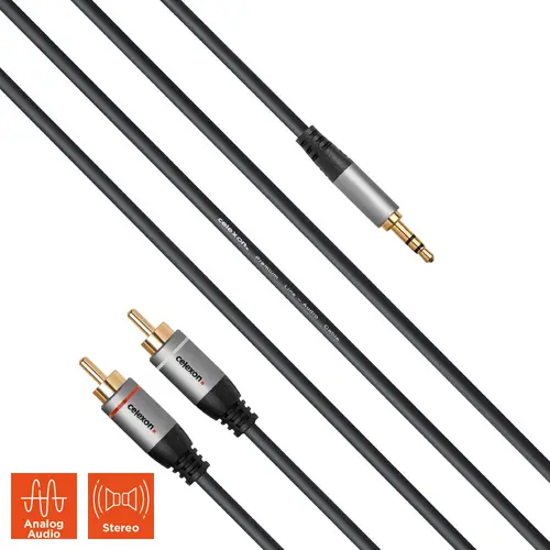 celexon 2x Cinch auf 3,5mm Stereo Klinke Audiokabel 10,0m - Professional Line celexon 2x Cinch auf 3,5mm Stereo Klinke Audiokabel 10,0m - Professional Line