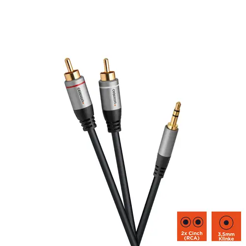 celexon 2x Cinch auf 3,5mm Stereo Klinke Audiokabel 10,0m - Professional Line celexon 2x Cinch auf 3,5mm Stereo Klinke Audiokabel 10,0m - Professional Line