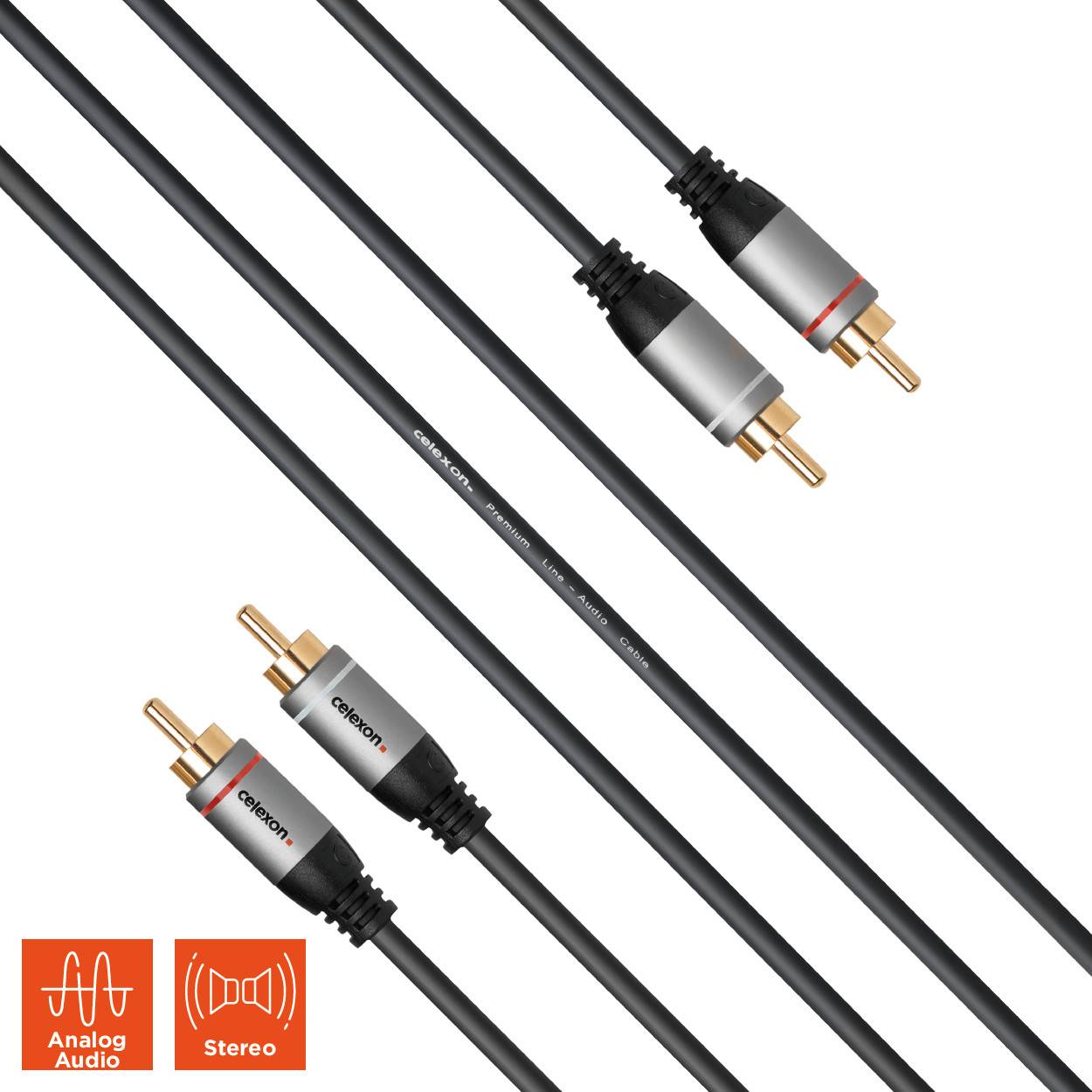 celexon 2x Cinch Stereo Audiokabel 1,0m - Professional Line