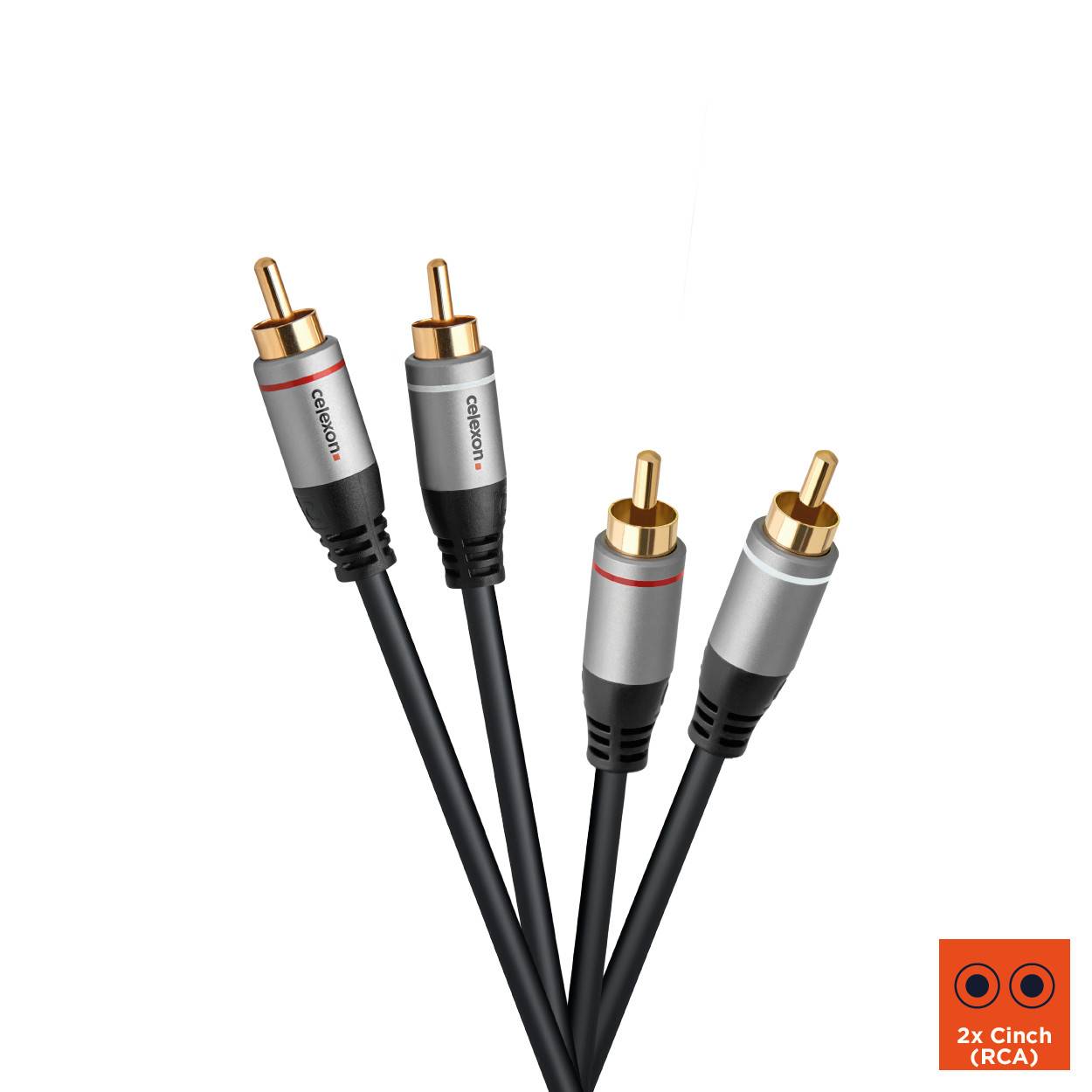 celexon 2x Cinch Stereo Audiokabel 1,0m - Professional Line
