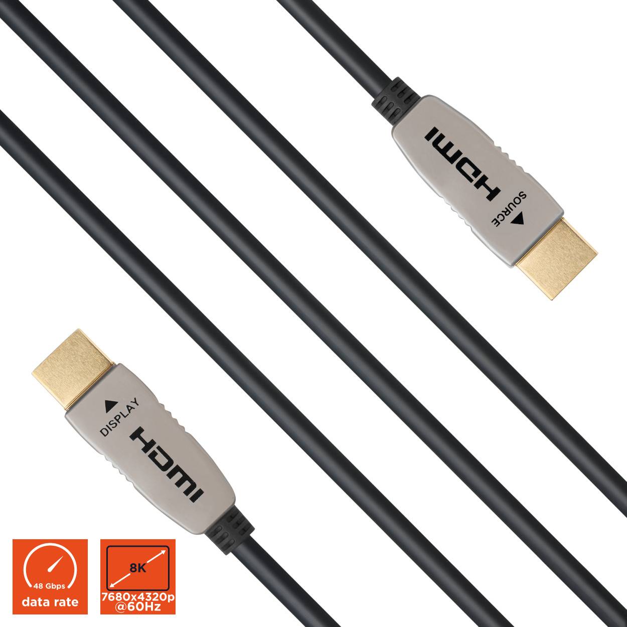 celexon UHD Optical Fibre HDMI 8K 48Gbps Active Kabel 70m, schwarz