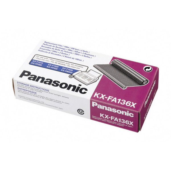 Panasonic Thermotransfer-Rolle Fax Original 336 Seiten Schwarz 2 St. KX-FA136X