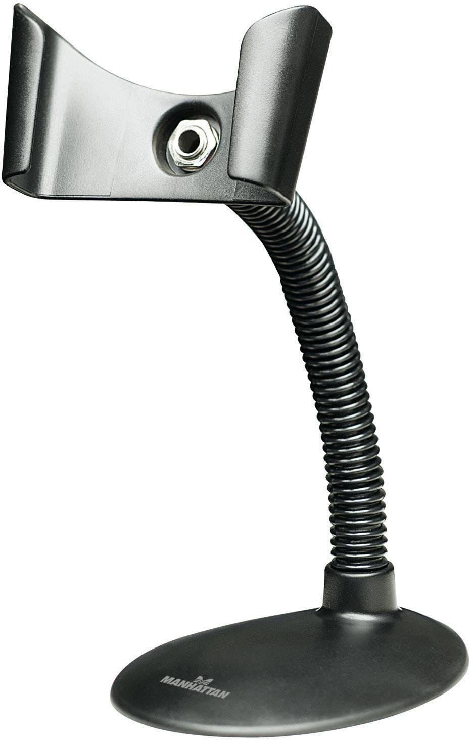 Manhattan Handheld Barcode Scanner Stand, Gooseneck with base, suitable for table mount or wall mountable, Black, Lifeti
