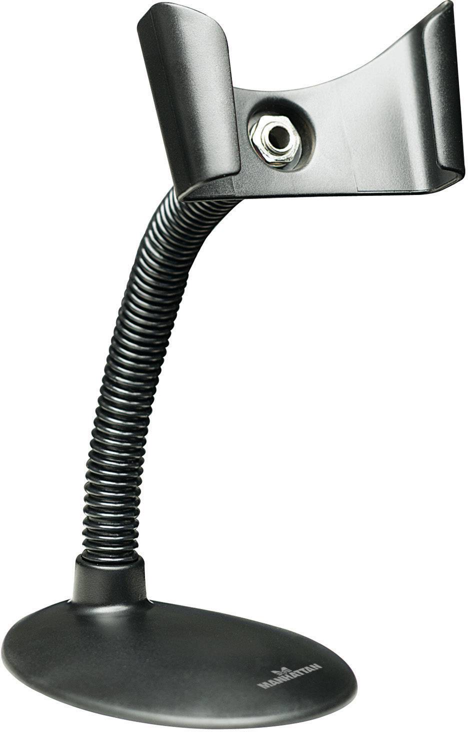 Manhattan Handheld Barcode Scanner Stand, Gooseneck with base, suitable for table mount or wall mountable, Black, Lifeti