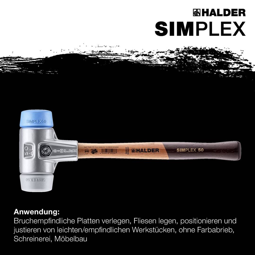 HALDER Aktionsbox Dreamteam Fliesenleger Schonhammer D40mm + Fliesenlegehammer