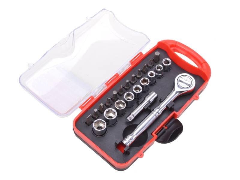 Steckschlüssel Satz 23-tlg. Ratschenkasten 6-12mm
