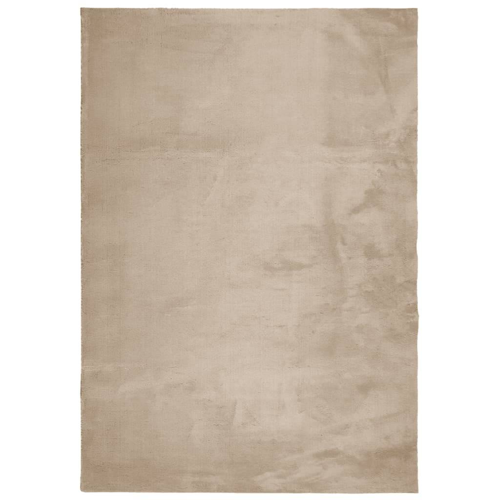 vidaXL Teppich HUARTE Kurzflor Weich und Waschbar Sandfarben 120x170cm