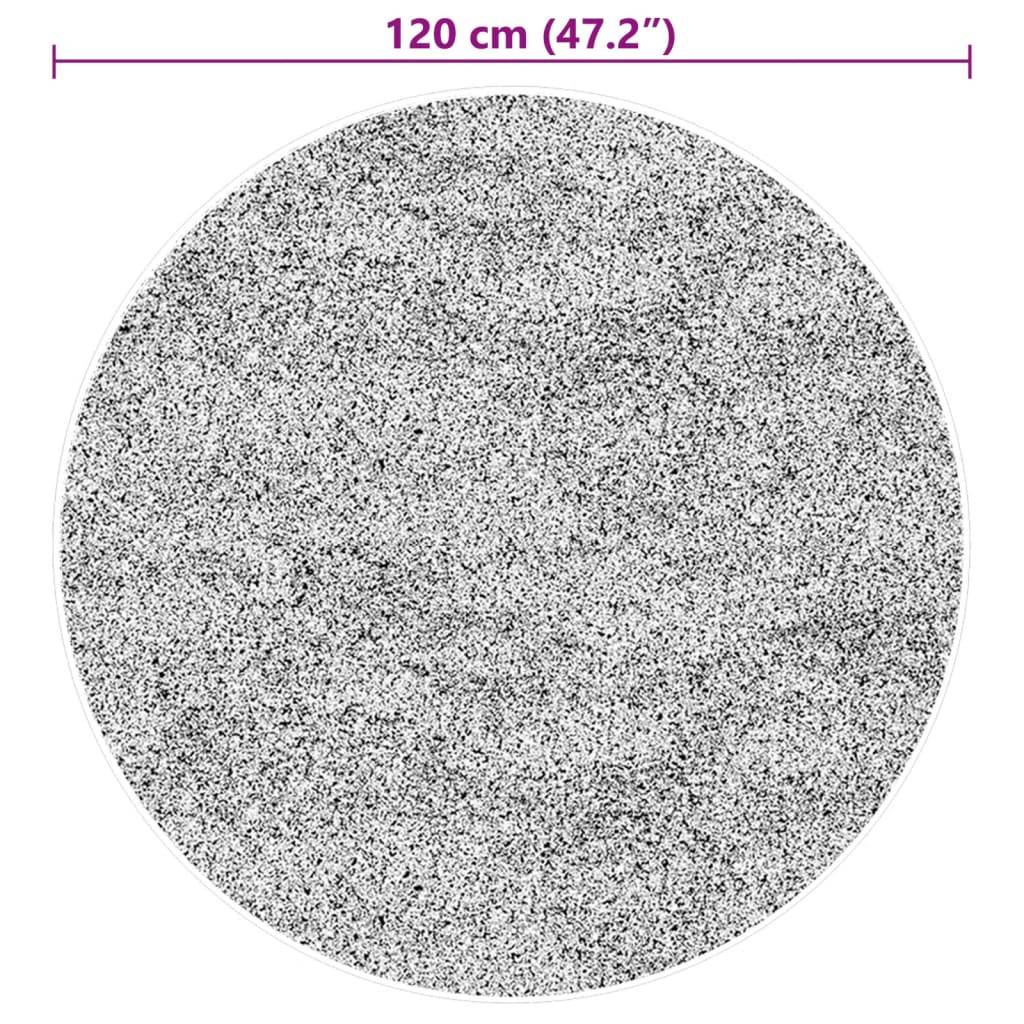 vidaXL Teppich HUARTE Kurzflor Weich und Waschbar Schwarz Ø 120 cm