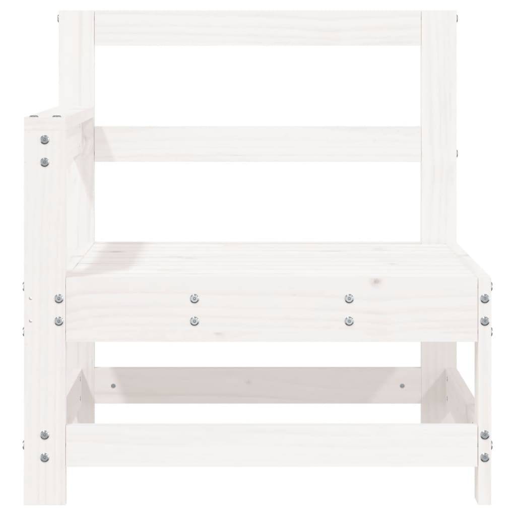 vidaXL Garten-Ecksofa Weiß Massivholz Kiefer