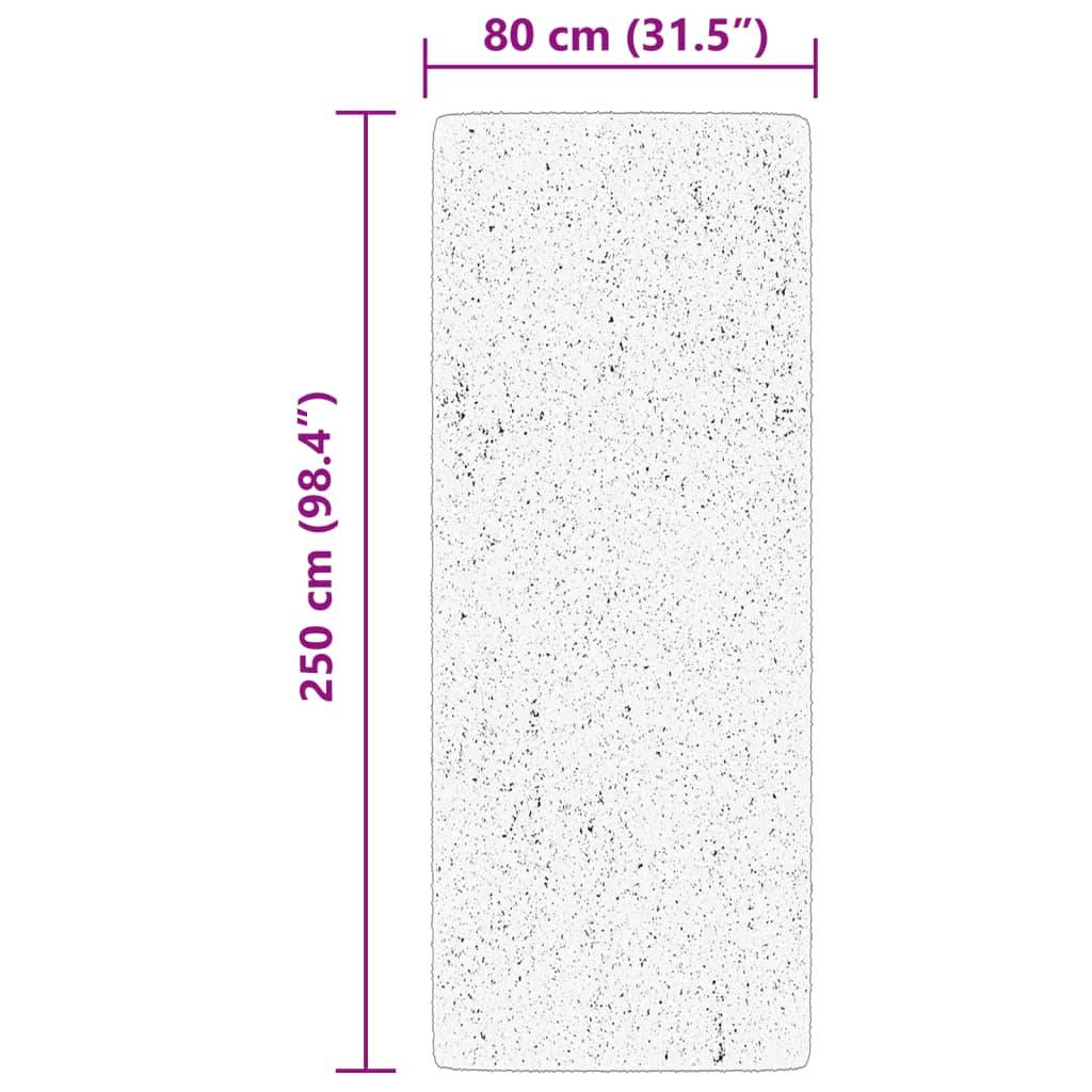 vidaXL Teppich HUARTE Kurzflor Weich und Waschbar Schwarz 80x250 cm