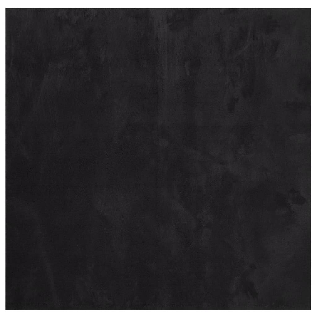 vidaXL Teppich HUARTE Kurzflor Weich und Waschbar Schwarz 200x200 cm