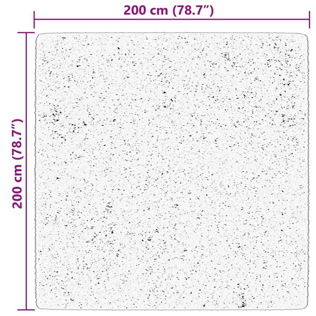 vidaXL Teppich HUARTE Kurzflor Weich und Waschbar Schwarz 200x200 cm