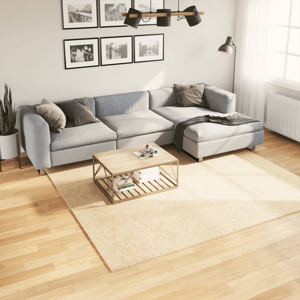 vidaXL Teppich HUARTE Kurzflor Weich und Waschbar Creme 240x240 cm