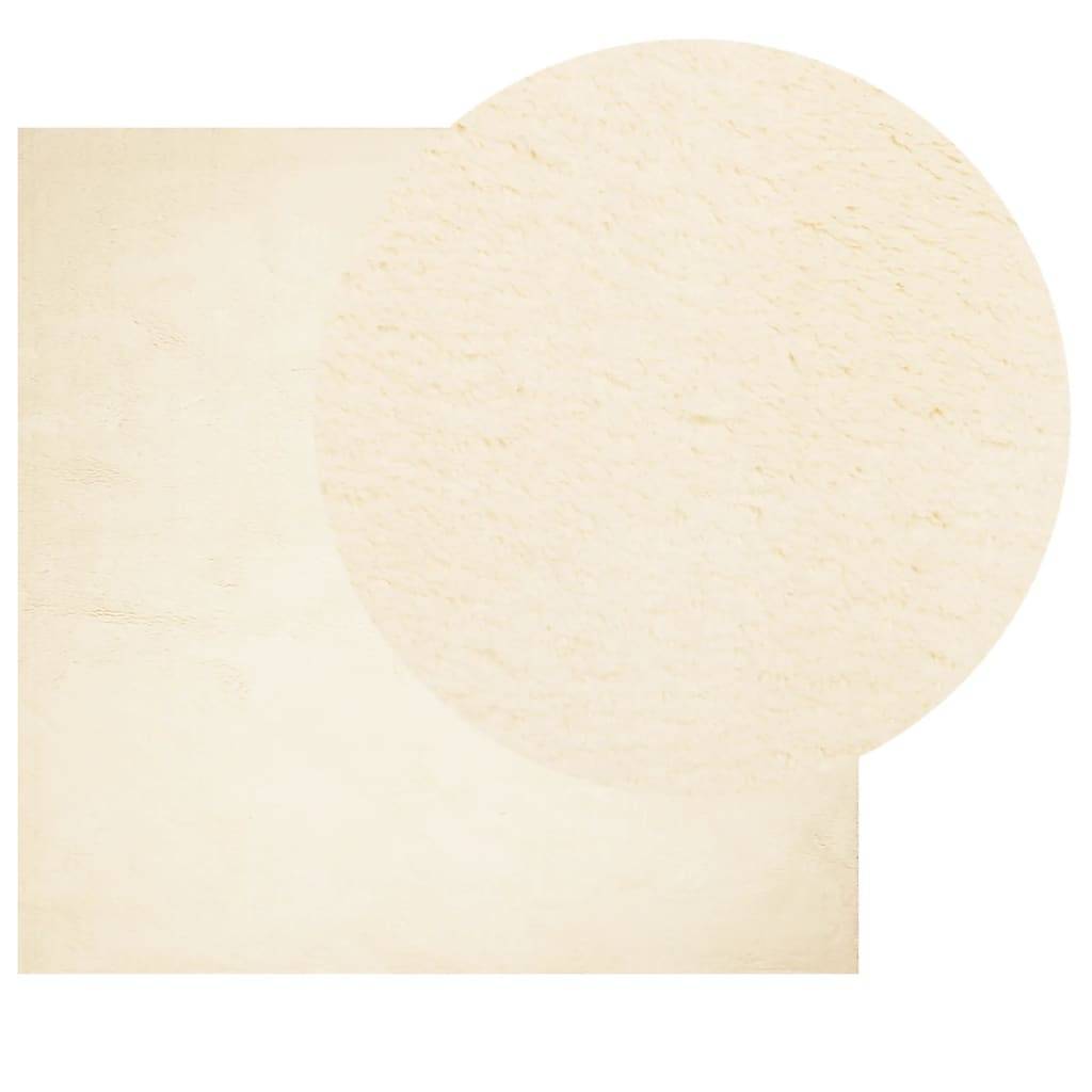 vidaXL Teppich HUARTE Kurzflor Weich und Waschbar Creme 240x240 cm