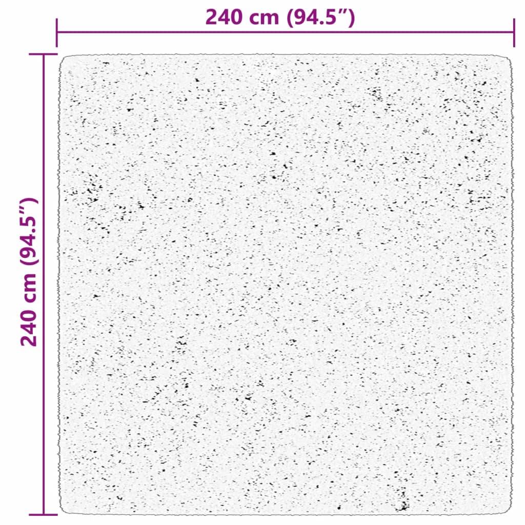 vidaXL Teppich HUARTE Kurzflor Weich und Waschbar Creme 240x240 cm
