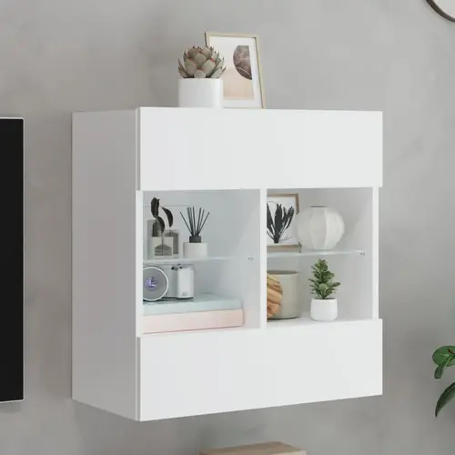 vidaXL TV-Wandschrank mit LED-Leuchten Weiß 58,5x30x60,5 cm vidaXL TV-Wandschrank mit LED-Leuchten Weiß 58,5x30x60,5 cm