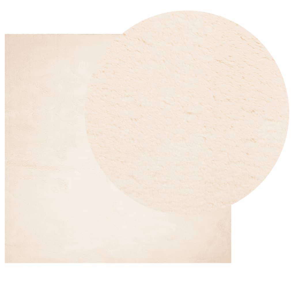 vidaXL Teppich HUARTE Kurzflor Weich und Waschbar Beige 120x120 cm