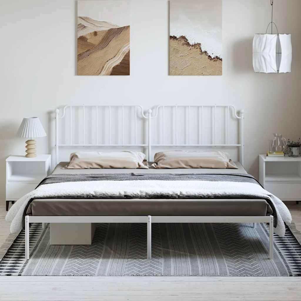 vidaXL Bettgestell mit Kopfteil Metall Weiß 183x213 cm