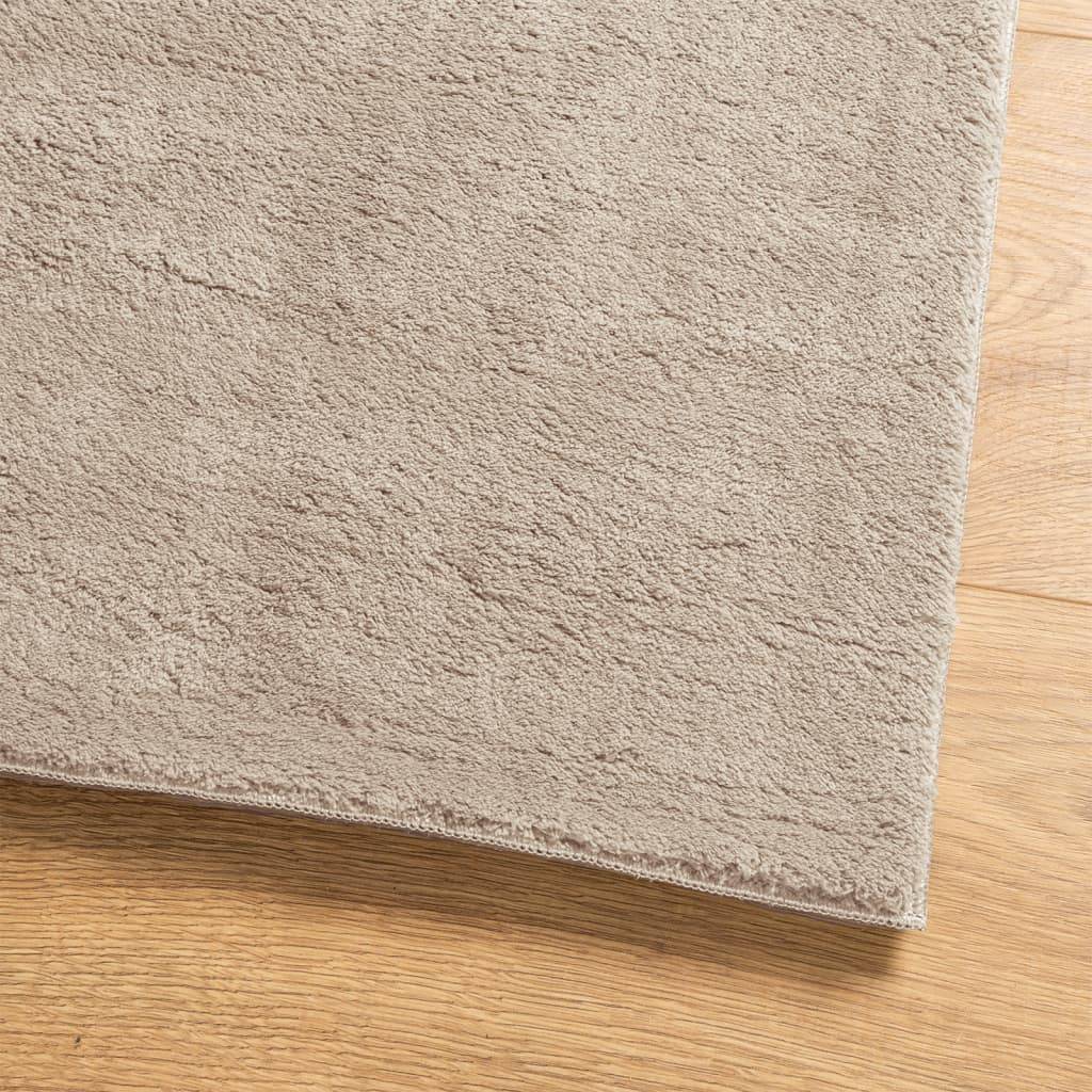 vidaXL Teppich HUARTE Kurzflor Weich und Waschbar Sandfarben 200x200cm