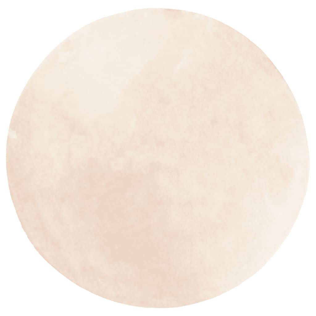 vidaXL Teppich HUARTE Kurzflor Weich und Waschbar Beige Ø 100 cm