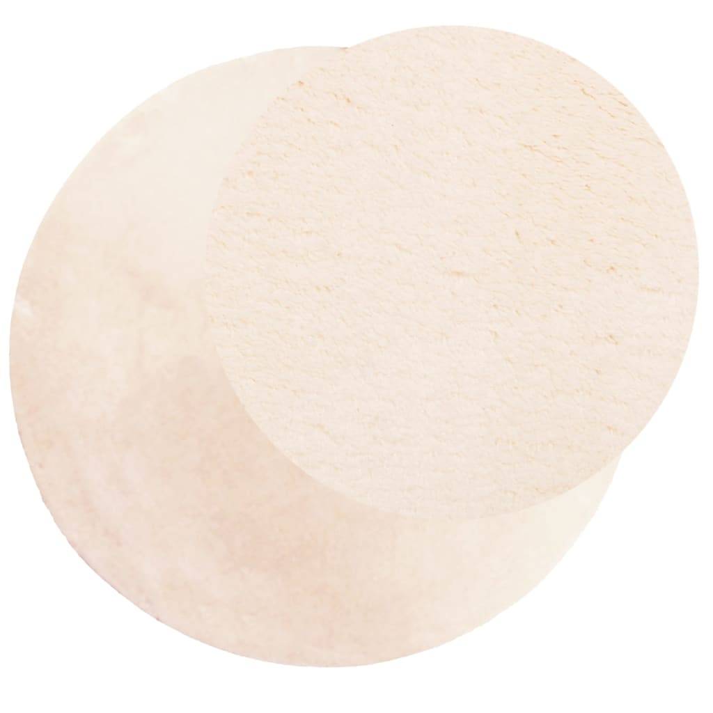 vidaXL Teppich HUARTE Kurzflor Weich und Waschbar Beige Ø 100 cm
