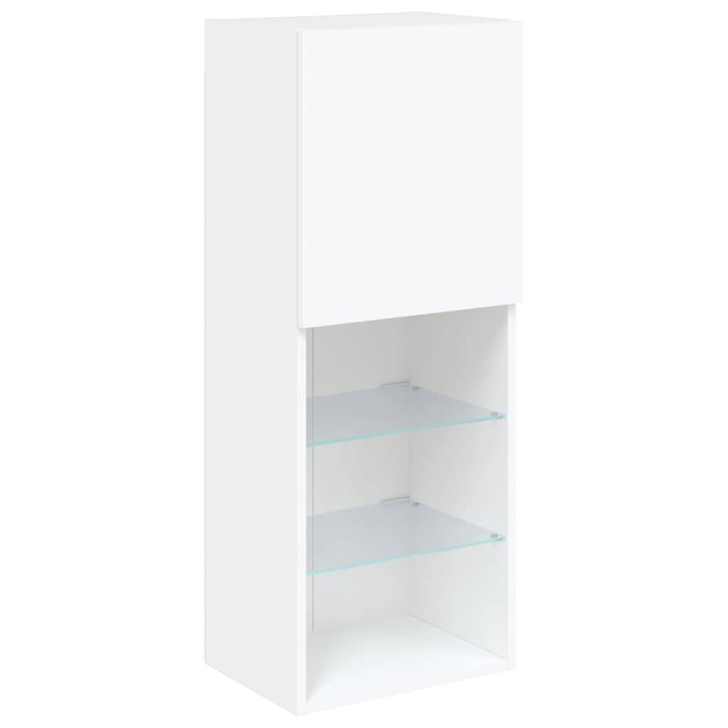 vidaXL TV-Schrank mit LED-Leuchten Weiß 40,5x30x102 cm