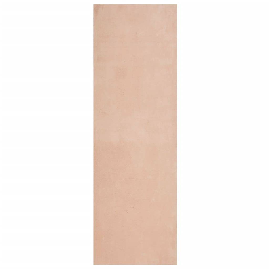 vidaXL Teppich HUARTE Kurzflor Weich und Waschbar Blassrosa 80x250 cm