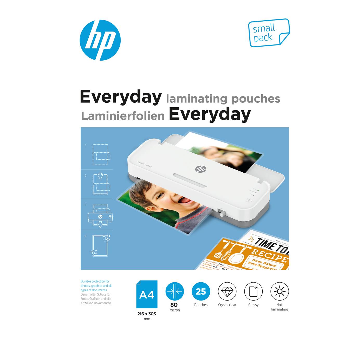 HP Inc. HP Laminierfolien glänzend 80 mikron A4 9153