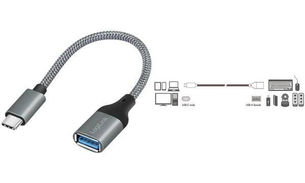 LogiLink - USB-Adapter - 24 pin USB-C (M) zu USB Typ A (W)