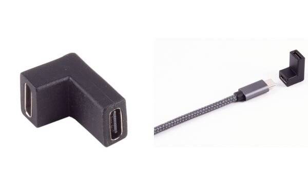 USB-C Verbinder, 3.1, 90° Winkel oben/unten, PVC