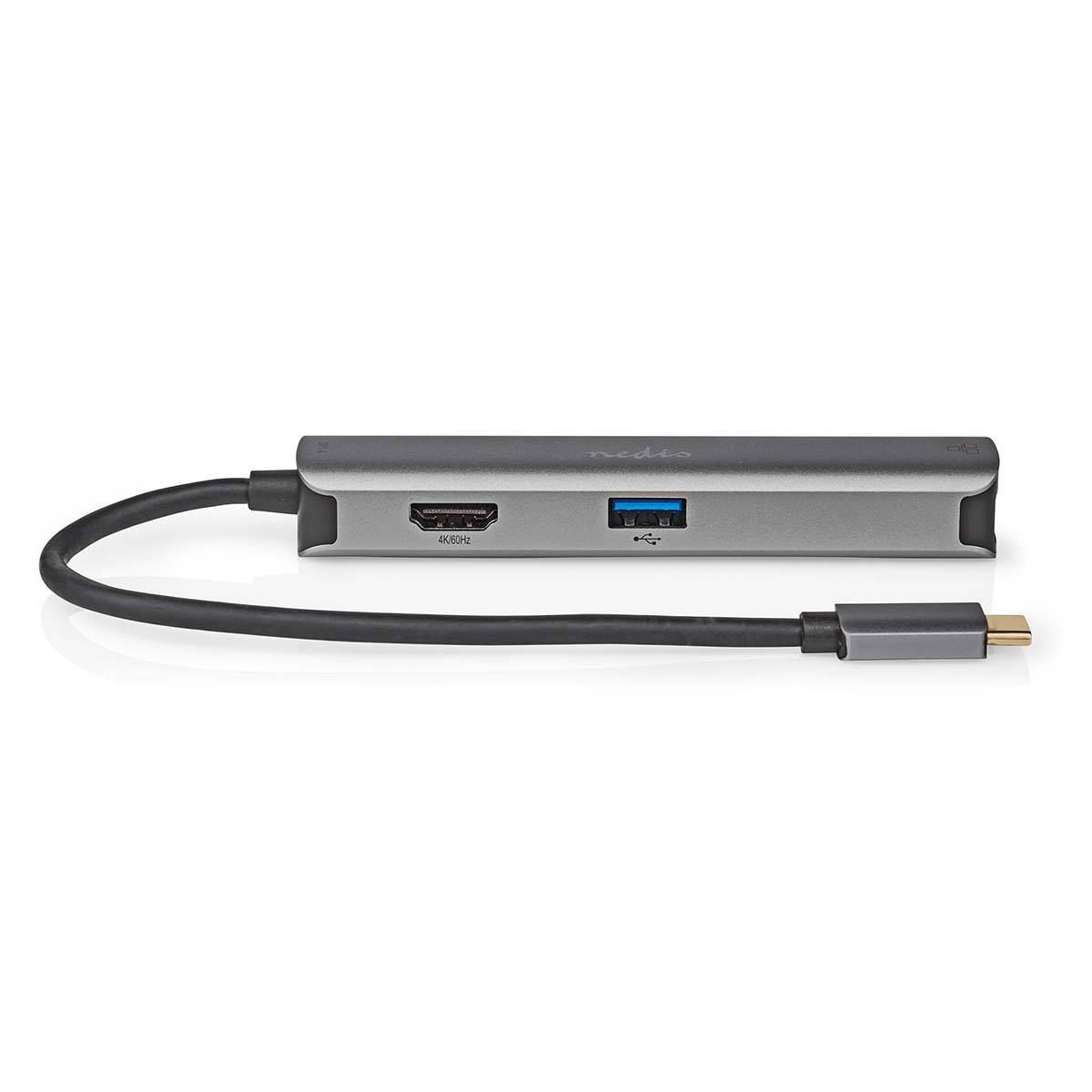 USB-C Hub 5-in-1 zu RJ45 / 3x USB-A / HDMI 4K / 0,2m / 5Gbps