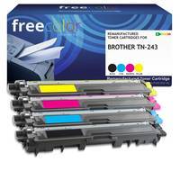 freecolor Toner Brother TN-243 B/C/M/Y remanufactured - Wiederaufbereitet - Komp
