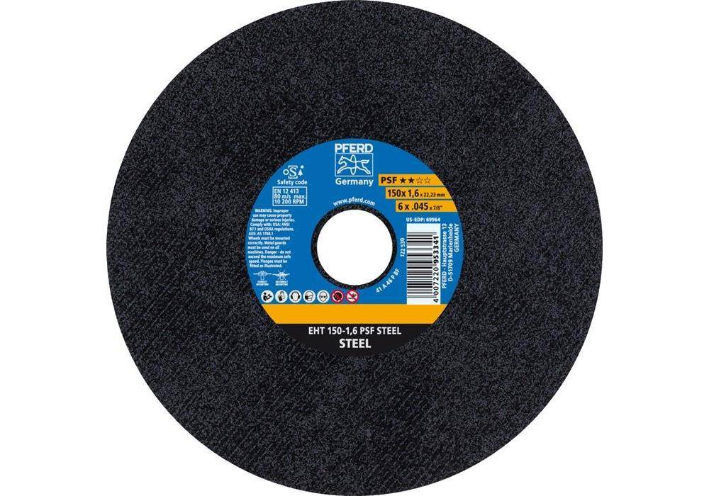 Trennscheibe PSF STEEL D150x1,6mm ger.STA Bohr.22,23mm PFERD