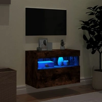 vidaXL TV-Wandschrank mit LED-Leuchten Räuchereiche 60x30x40 cm vidaXL TV-Wandschrank mit LED-Leuchten Räuchereiche 60x30x40 cm