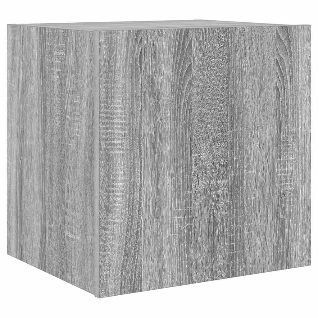 vidaXL TV-Wandschrank mit LED-Leuchten Grau Sonoma 40,5x35x40 cm