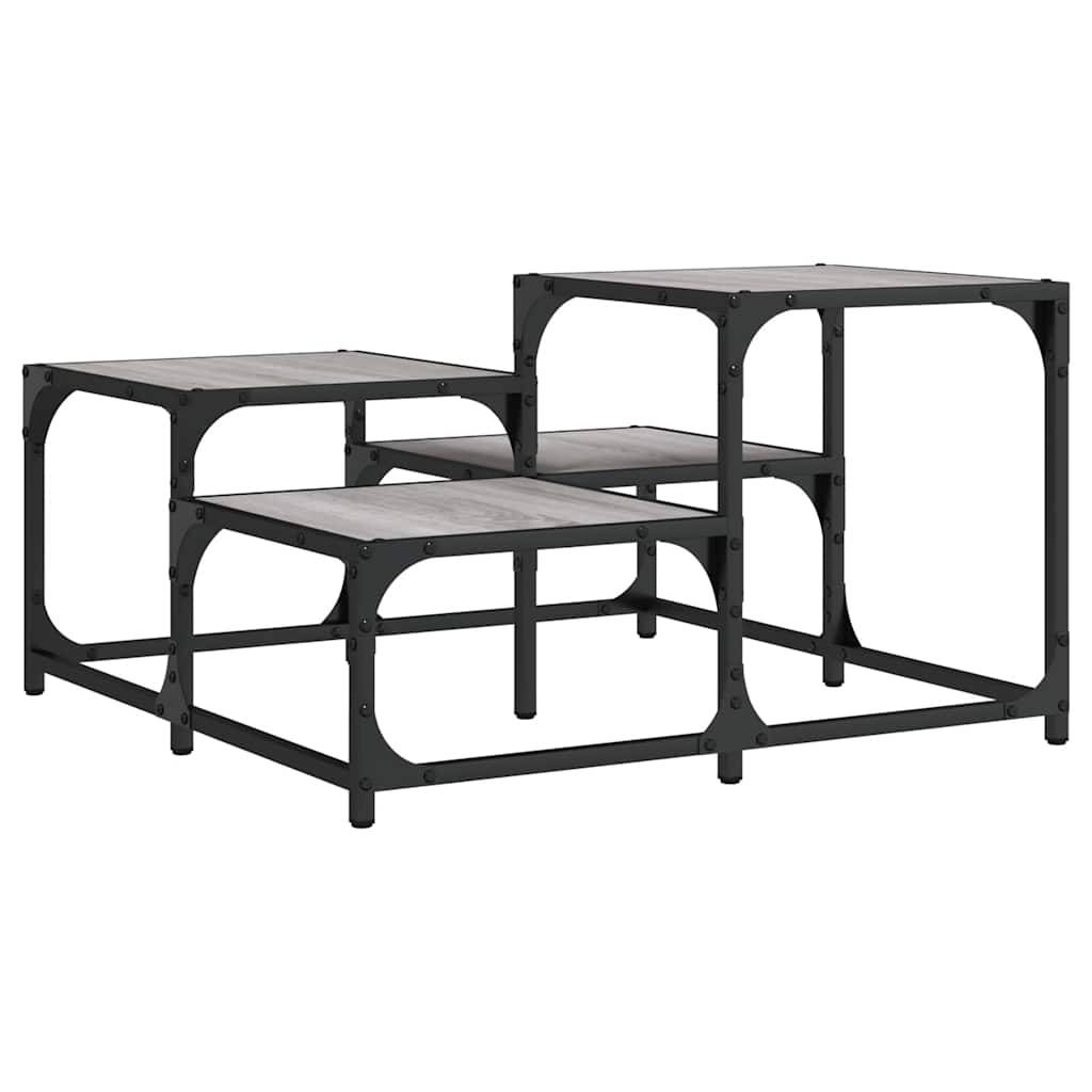 vidaXL Couchtisch Grau Sonoma 68x68x40 cm Holzwerkstoff