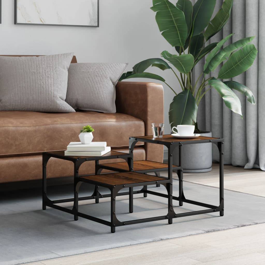 vidaXL Couchtisch Braun Eichen-Optik 68x68x40 cm Holzwerkstoff