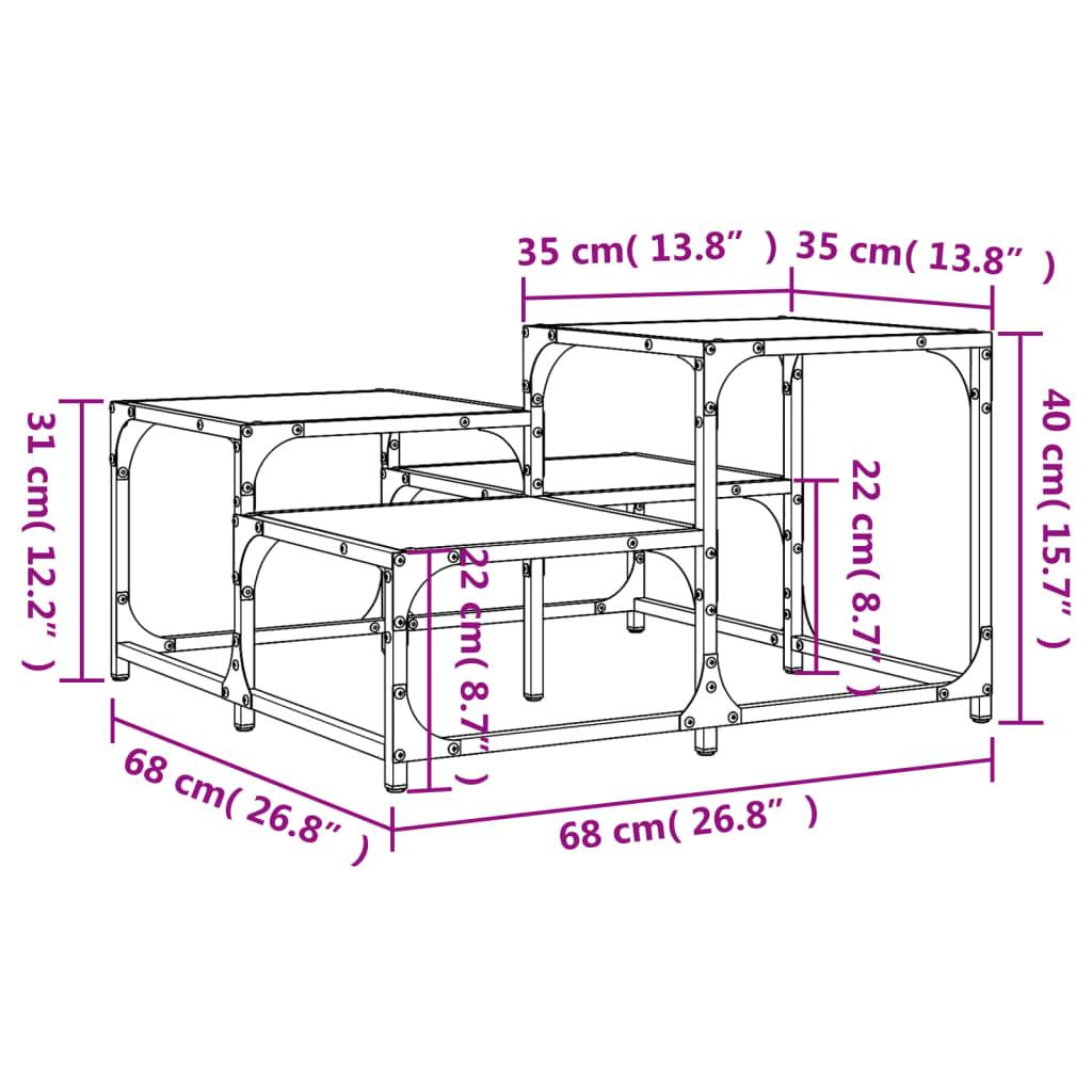 vidaXL Couchtisch Braun Eichen-Optik 68x68x40 cm Holzwerkstoff