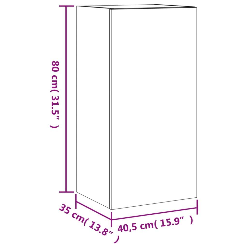 vidaXL TV-Wandschrank mit LED-Leuchten Sonoma-Eiche 40,5x35x80 cm