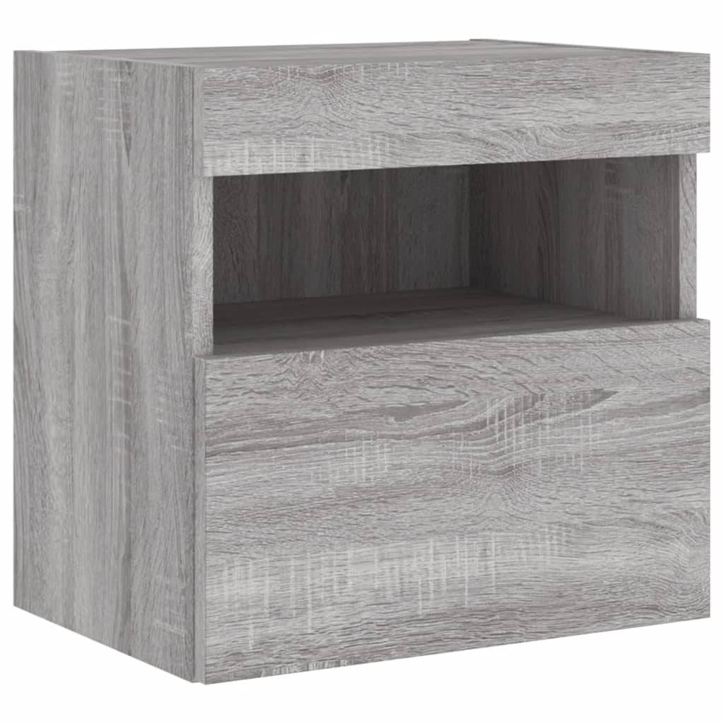 vidaXL TV-Wandschrank mit LED-Leuchten Grau Sonoma 40x30x40 cm