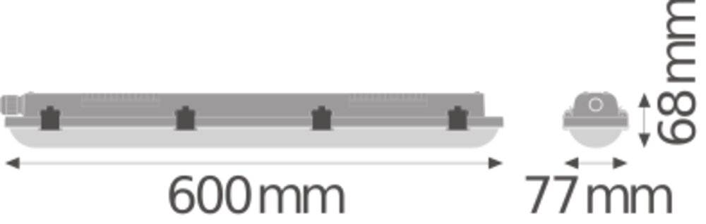 LEDVANCE 4058075300743 LED-Feuchtraumleuchte LED 18 W Neutralweiß Grau