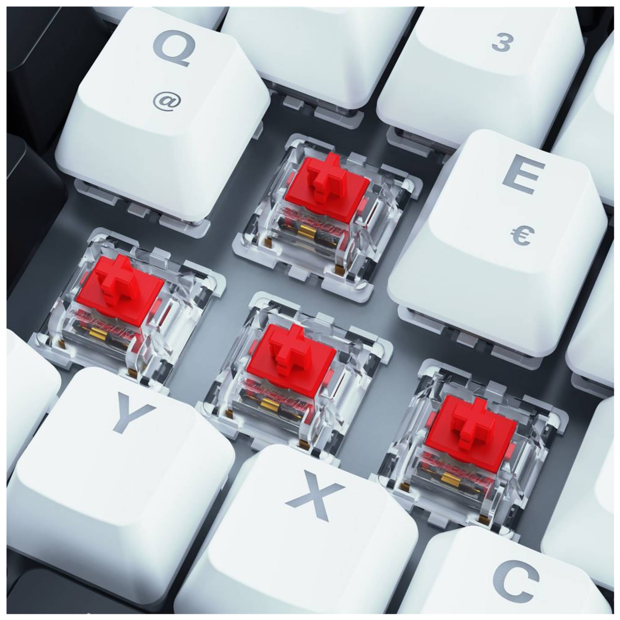 Sharkoon SKILLER SGK50 S3 Gaming-Tastatur Gateron Red weiß