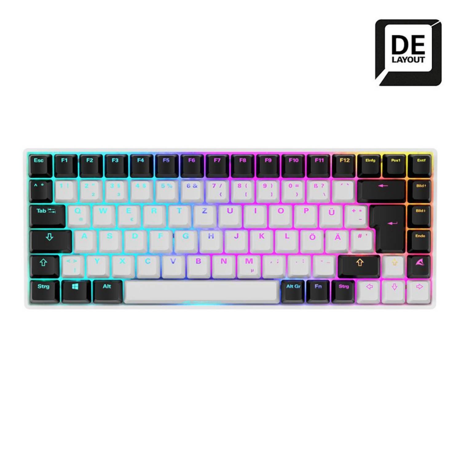 Sharkoon SKILLER SGK50 S3 - Tastatur - 75% - Hintergrundbeleuchtung - USB - QWERTZ - Deutsch -