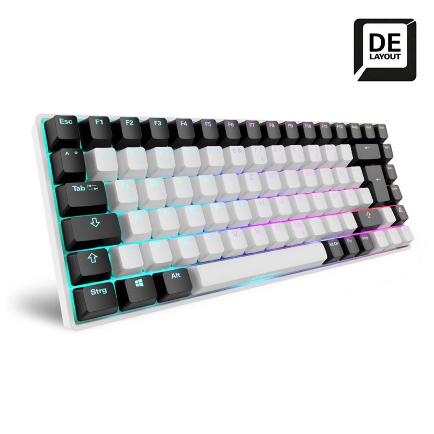 Sharkoon SKILLER SGK50 S3 Gaming-Tastatur Gateron Red weiß