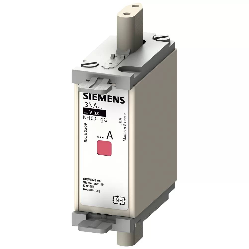 NH-Sicherungseinsatz, NH000, In: 20 A, gG, Un AC: 500 V, Un DC: 250 V, Kombikennmelder, isolierte Grifflaschen