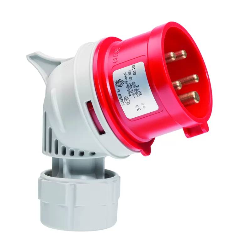 ABL CEE Winkelstecker, IP44, 16A, 5-polig, 400V, 6h, rot S51S32