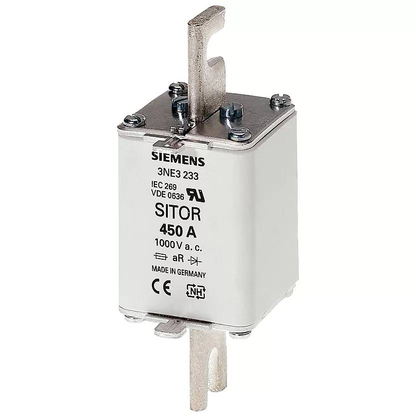Siemens SITOR-Sicherungseinsatz, mit geschlitzten Messerkontakten, NH1, In: 250 A, aR 3NE3227