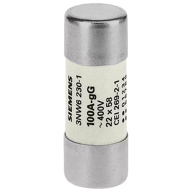 Siemens SENTRON, Zylindersicherungseinsatz, 22x58 mm, 80 A, gG, Un AC: 500 V 3NW62241