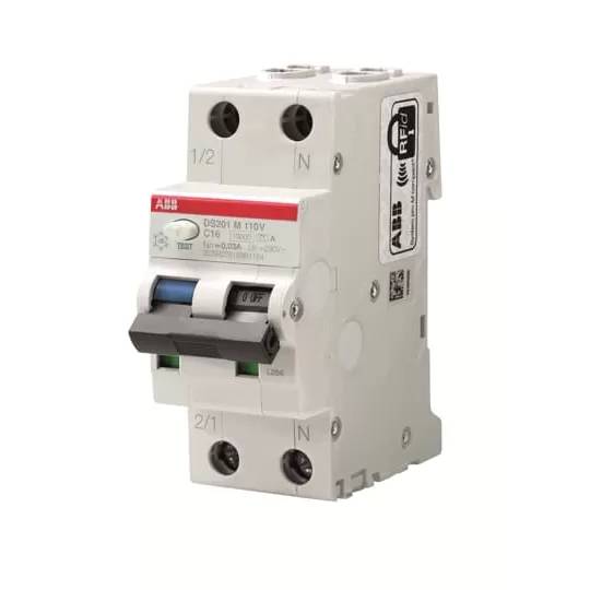 ABB DS201MA-C16 A30 DS201 M C16 A30 110V FI/LS-Schalter 110V 10kA 1P+N C 16A 30mA